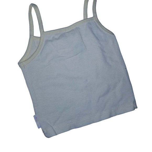 Old Navy Baby Blue Striped Tank Top with Lace and Spaghetti Strap Size 12-18M - Picture 3 of 4